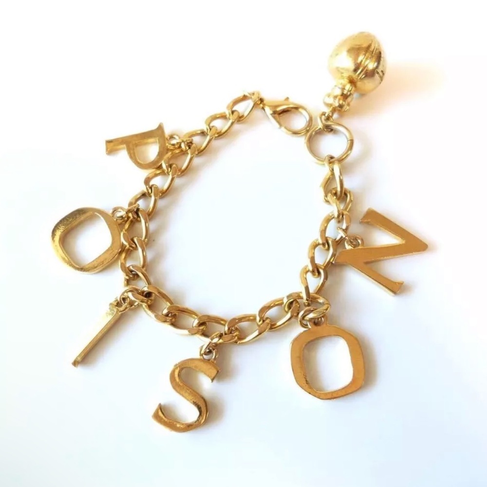 ☠️CHRISTIAN DIOR “Poison” Gold Charm Bracelet RARE - Picture 1 of 4